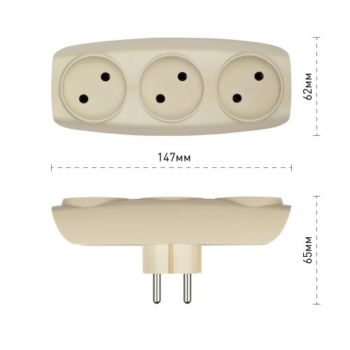  Разветвитель 3-м без заземл. 16А IP20 SP-3-I сл. кость Эра Б0017018 фото в каталоге от BTSprom.by