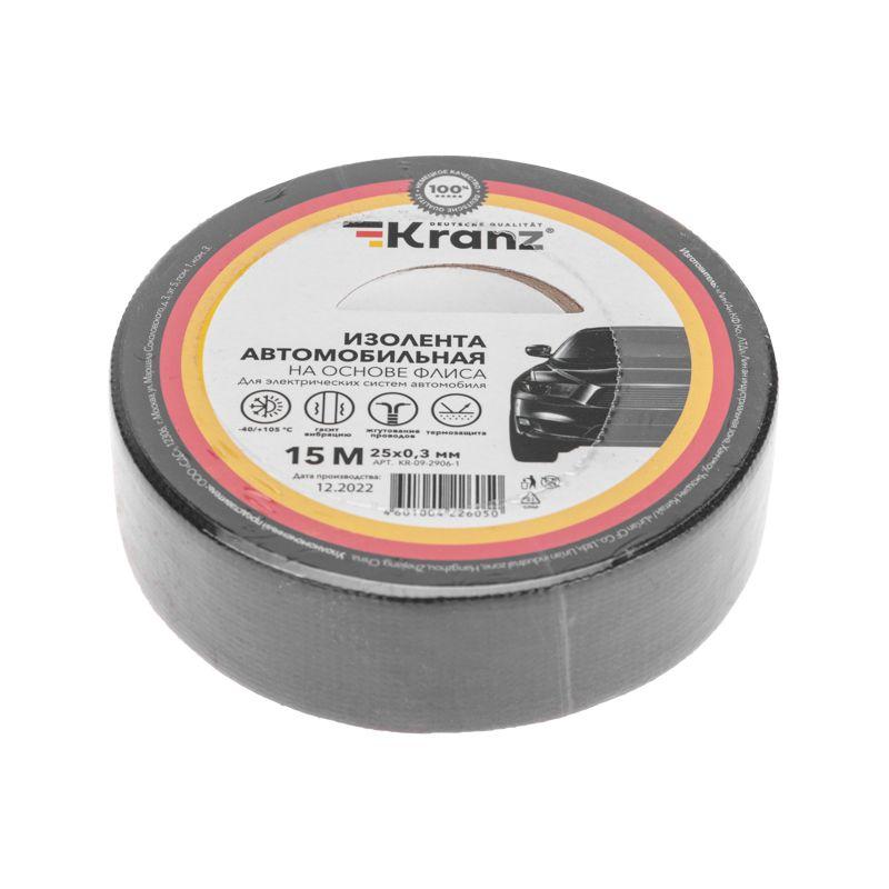  Изолента автомобильная флис 0.3х25мм 15м Kranz KR-09-2906-1 фото в каталоге от BTSprom.by