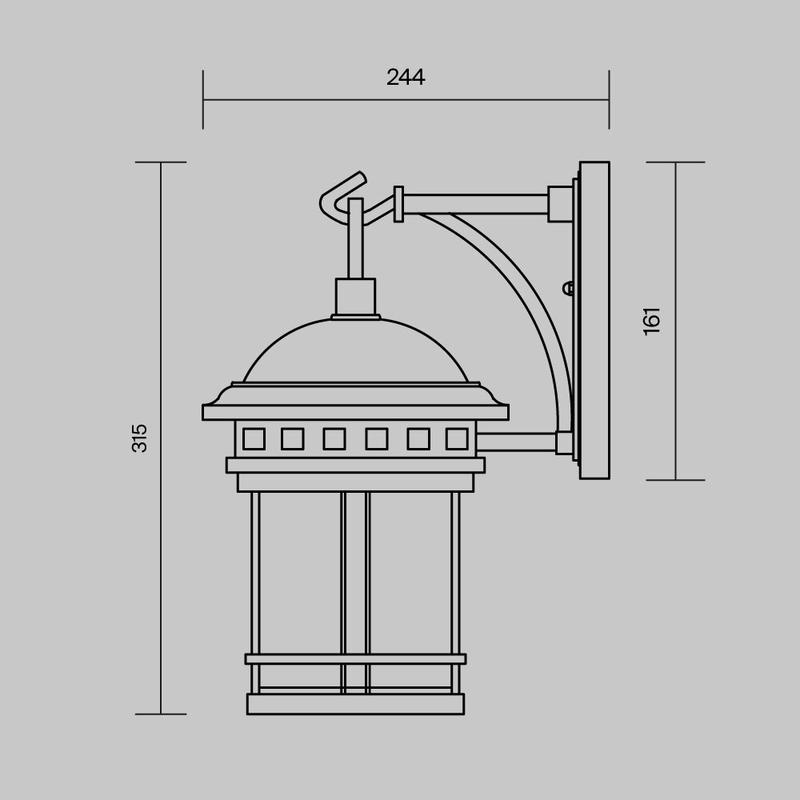  Светильник Salamanca 1х60Вт E27 IP44 бра настен. Maytoni O031WL-01BR фото в каталоге от BTSprom.by