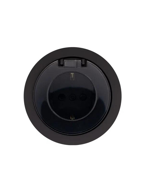  Розетка 1-м СП OSEN с заземл. с крышкой ПБТ механизм черн. бархат LEZARD 743-4288-123B фото в каталоге от BTSprom.by