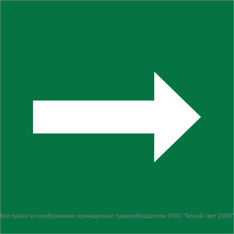 знак безопасности npu-1818.c01 "направление движения к защитным сооружениям" белый свет a32734 от BTSprom.by