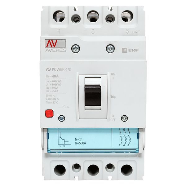  Выключатель автоматический 40А 80кА AV POWER-1/3 TR AVERES EKF mccb-13-40H-TR-av фото в каталоге от BTSprom.by