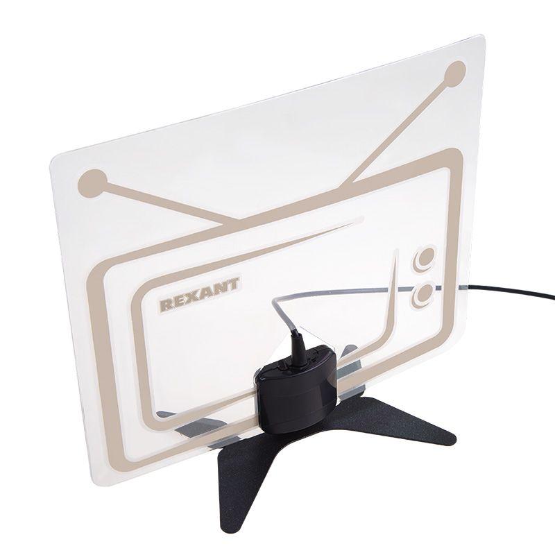антенна тв комнатная "активная" для цифрового телевидения dvb-t2 ag-719 (с usb) rexant 34-0719 от BTSprom.by