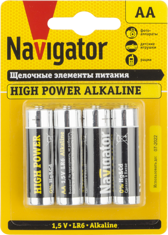 элемент питания алкалиновый aa/lr6 94 753 nbt-ne-lr6-bp4 (блист.4шт) navigator 94753 от BTSprom.by