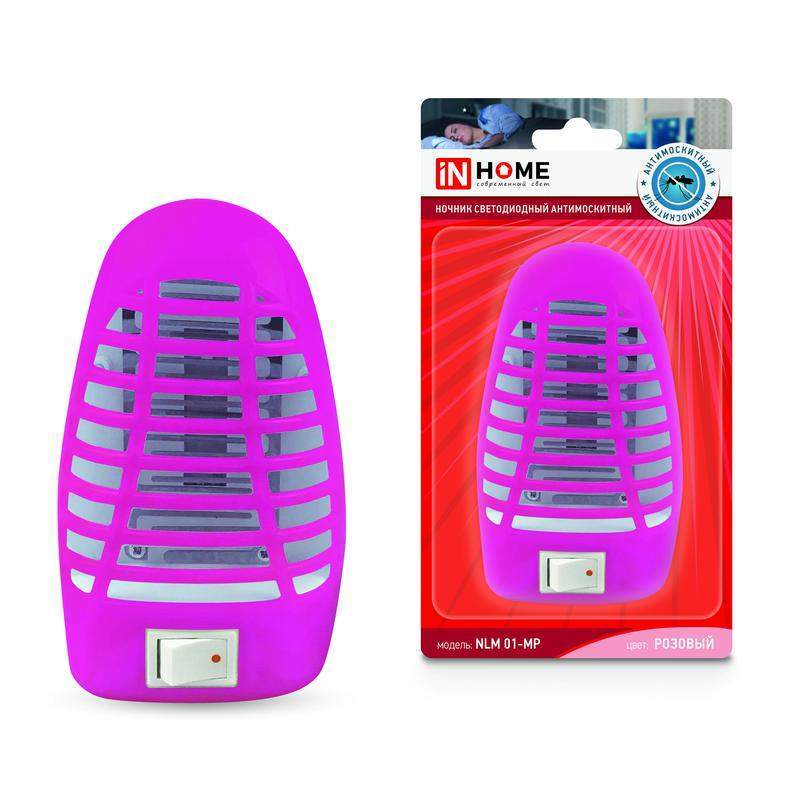 ночник светодиодный москитный nлм 01-mp роз. с выкл. 230в in home 4690612029160 от BTSprom.by