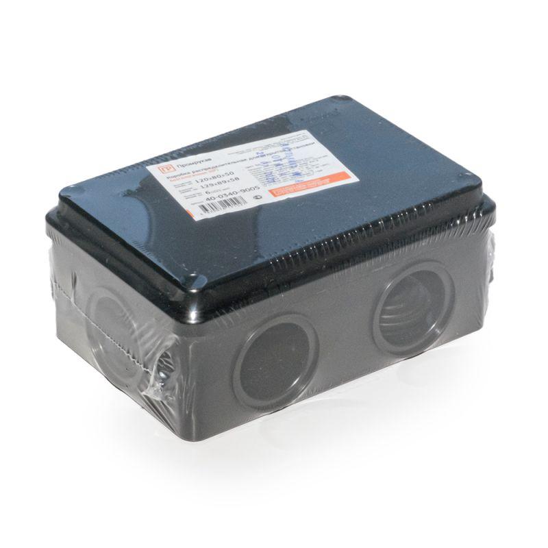  Коробка распределительная ОП безгалогенная (HF) 120х80х50 черн. Промрукав 40-0340-9005 фото в каталоге от BTSprom.by