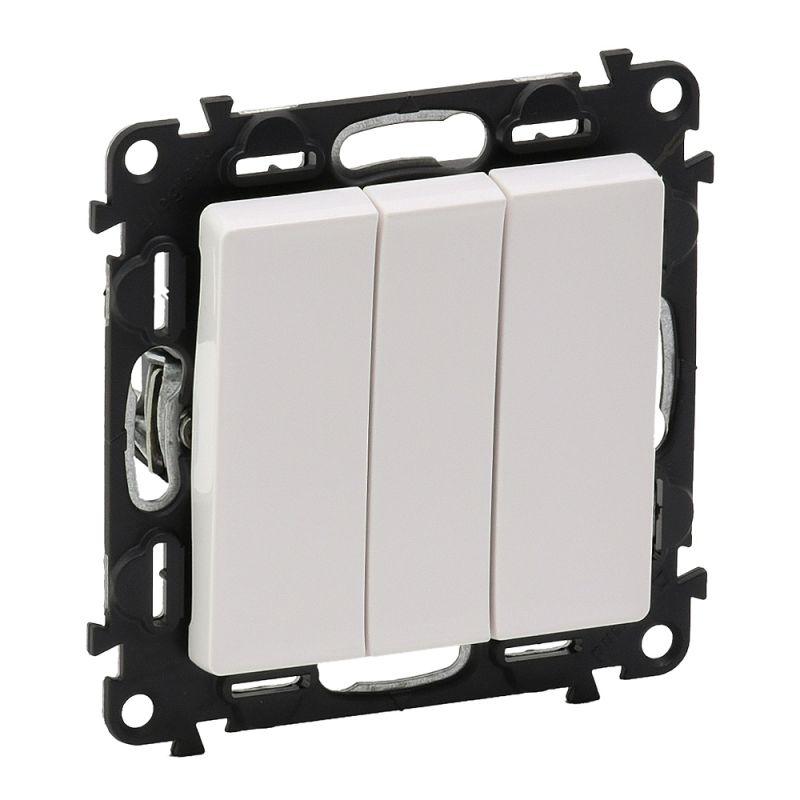  Выключатель 3-кл. СП Valena Life 10А IP20 250В 10AX с лицев. панелью винтов. зажимы механизм бел. Leg 752403 фото в каталоге от BTSprom.by