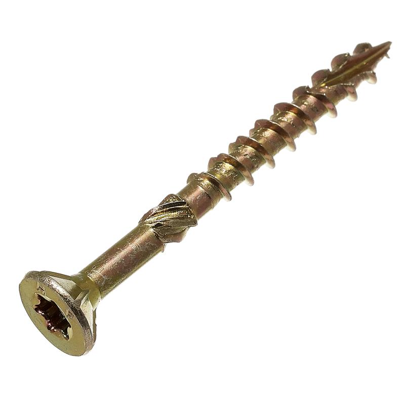 саморез конструкционный самозенкующий 5.0х70 потай желт. цинк torx (уп.100шт) коробка стройметиз 20230925004 от BTSprom.by