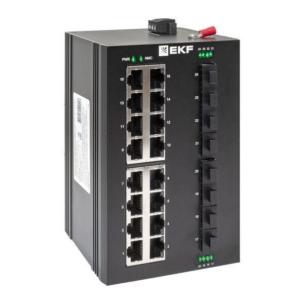 коммутатор неуправляемый промышленный u-8gx/sfp-16gt 8 портов 1000base-x sfp 16 портов 10/100/1000base-t(x) rj45 монтаж на din-рейку tsx ekf tsx-u-8gx/sfp-16gt от BTSprom.by