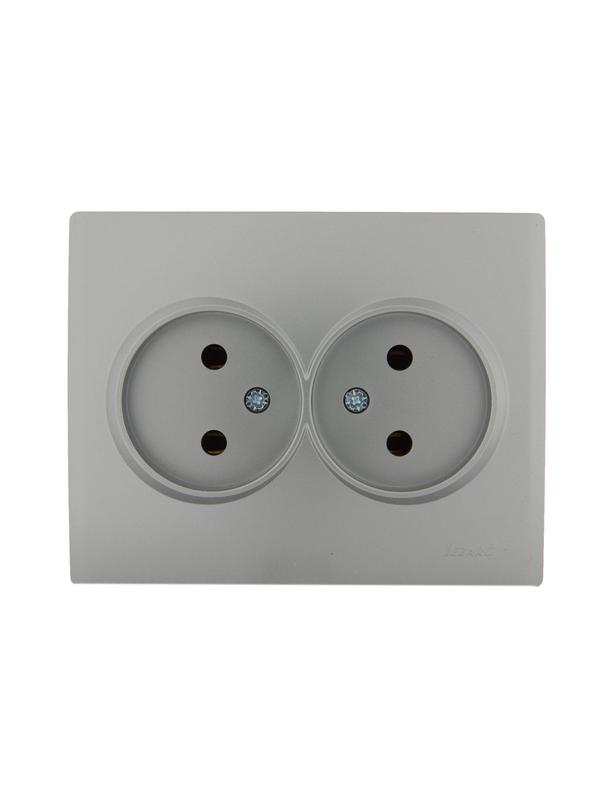розетка 2-м сп karina 16а ip20 без заземл. керамика матов. серебр. lezard 707-4300-128 от BTSprom.by