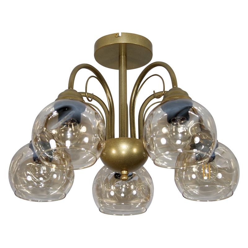 светильник "берта" 151 (плафон 8425) нсб 01-5х60-132 e27 (им) потолочн. зол. элетех 1005405448 от BTSprom.by