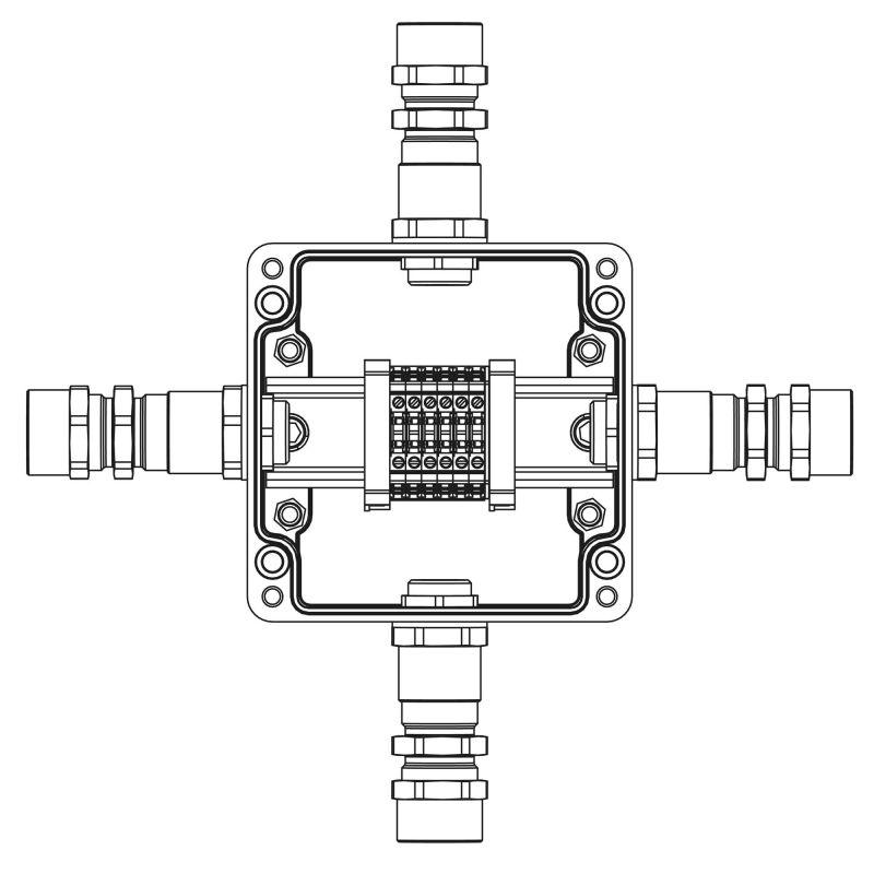 коробка клеммная взрывозащ. tbe-p-03-(6xcbc.2)-1xka2mhk(a)-1xka2mhk(b)-1xka2mhk(c)-1xka2mhk(d)1ex e iic т5 gb /ex tb iiic t95град.c db ip66/кз полиэстер dkc 1231.031.22.1226 от BTSprom.by