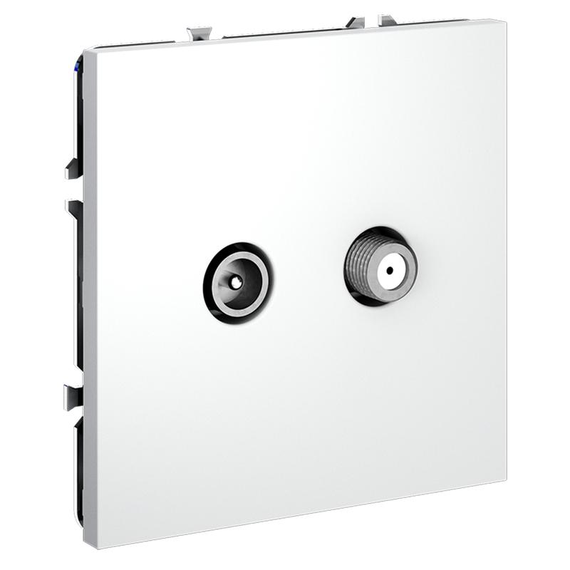  Розетка телевизионная оконечная TV + SAT 2-м СП S70 механизм бел. матов. Voltum VLS060402 фото в каталоге от BTSprom.by