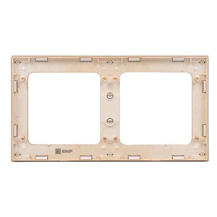  Рамка 2-м Стокгольм бел. с линией цвета шампань PROxima EKF EYM-G-303-10 фото в каталоге от BTSprom.by