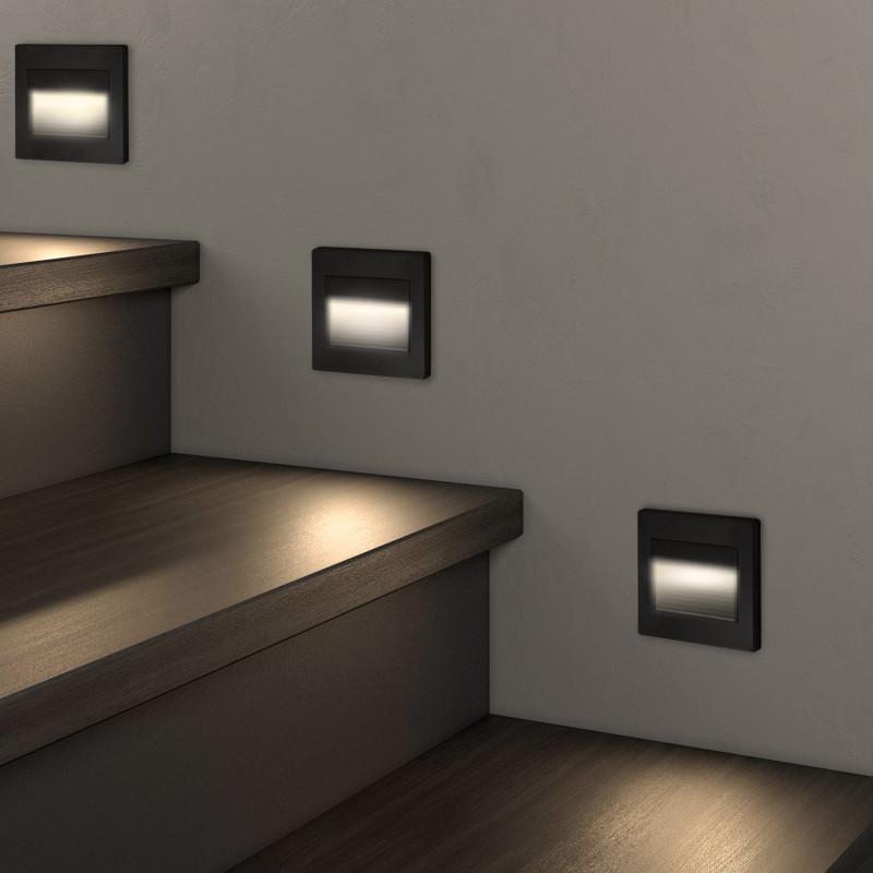  Светильник LED 1Вт 3000К IP20 встраив. в стену пластик черн. DENKIRS 685992 фото в каталоге от BTSprom.by