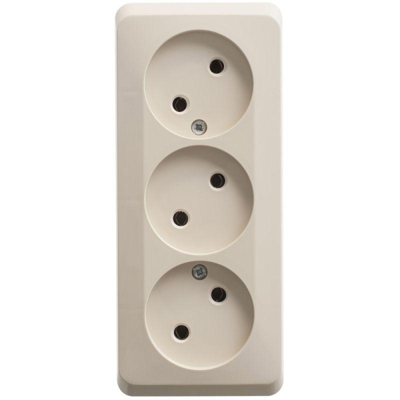 розетка 3-м оп этюд 16а ip20 250в без заземл. без защ. шторок крем. se pa16-009k от BTSprom.by