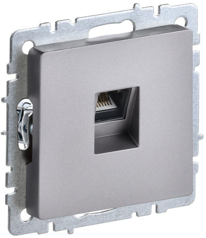 розетка компьютерная сп rj45 кат.5e brite рк10-брс механизм сталь iek br-k10-1-k46 от BTSprom.by