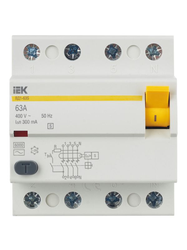  Выключатель дифференциального тока (УЗО) 4п 63А 300мА тип ACS ВД1-63S KARAT IEK MDV12-4-063-300 фото в каталоге от BTSprom.by