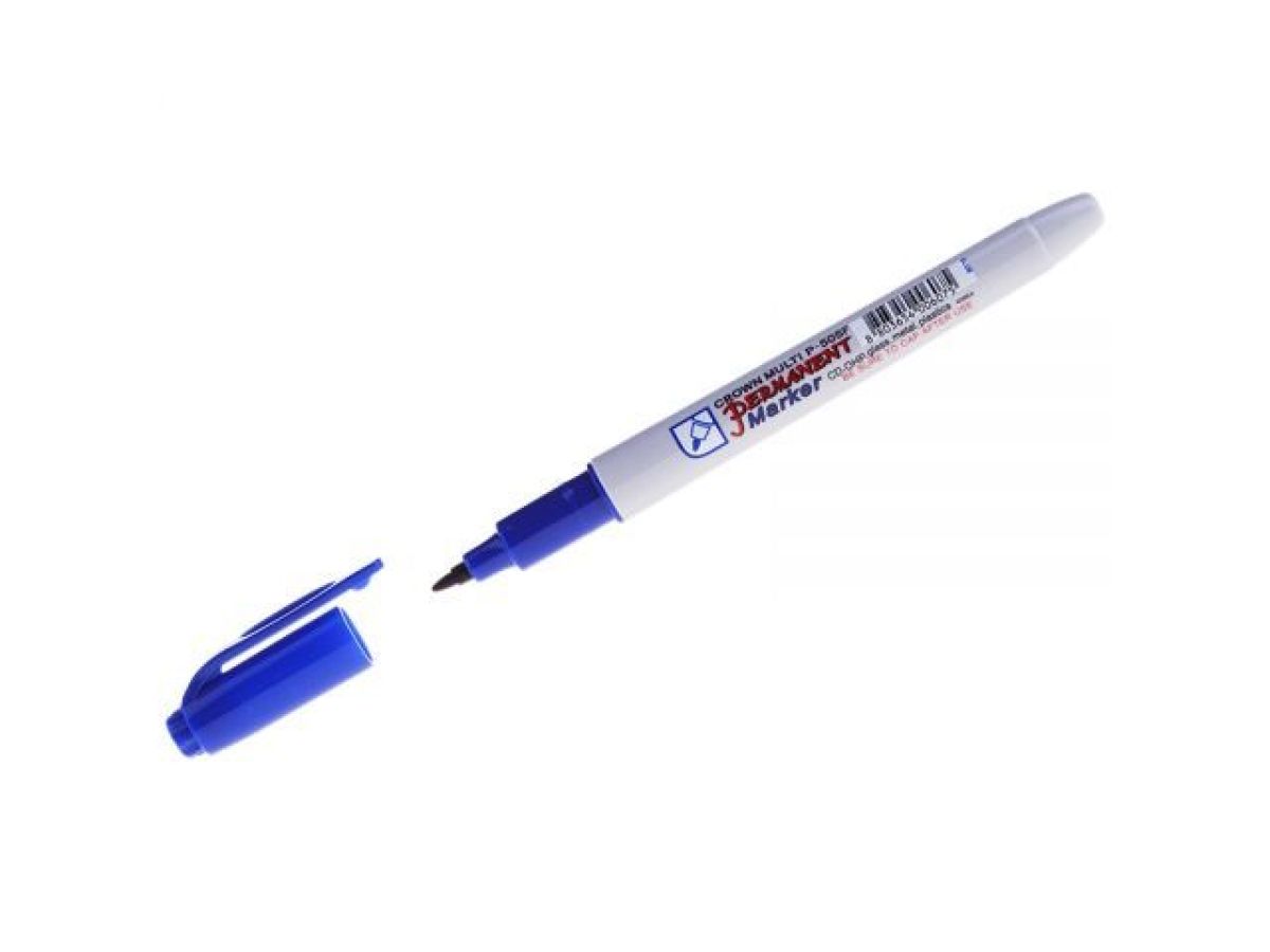 маркер перманентный crown "multi marker super slim" синий, пулевидный (толщ. линии 1.0 мм. цвет синий) (crown маркеры) p-505fblue от BTSprom.by