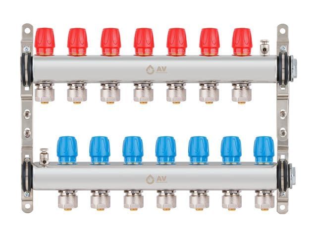 коллекторная группа ave135, 7 вых. av engineering (для водоснабжения и отопления (радиаторы). не для теплого пола) ave13500107 от BTSprom.by коллекторная группа ave135, 7 вых. av engineering (для водоснабжения и отопления (радиаторы). не для теплого пола) ave13500107 от BTSprom.by