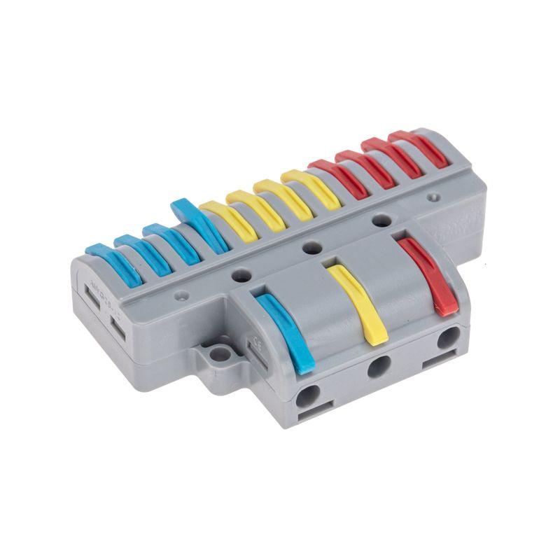  Клемма СМК 3х4 проходная разветвительная 3 полюса с монтажной площадкой (1 ввод 4 вывода на полюс) Rexant 07-5248 фото в каталоге от BTSprom.by