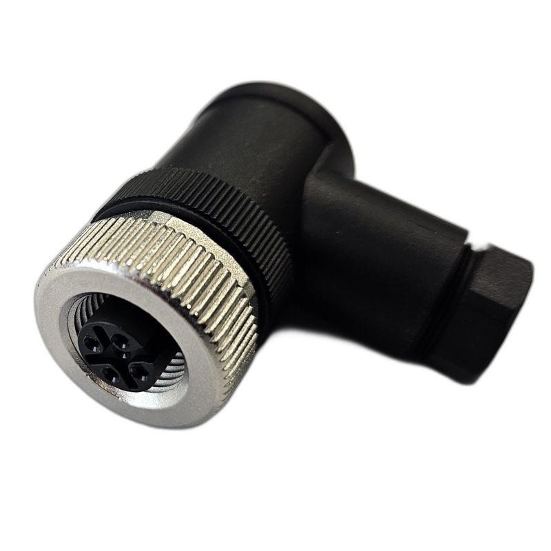 разъем гнездовой м12 4а винт угловой резьба pg7 кабельн. часть пластик. стэз 185200131 от BTSprom.by