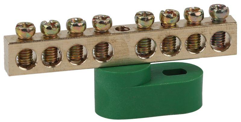 шина pe "земля" на одном угловом изоляторе шни-6х9-8-у1 зел. no-222-103-1 эра б0044152 от BTSprom.by