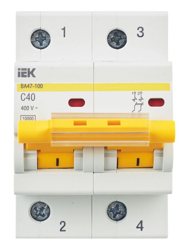 Выключатель автоматический модульный 2п C 40А 10кА ВА47-100 KARAT IEK MVA40-2-040-C фото в каталоге от BTSprom.by
