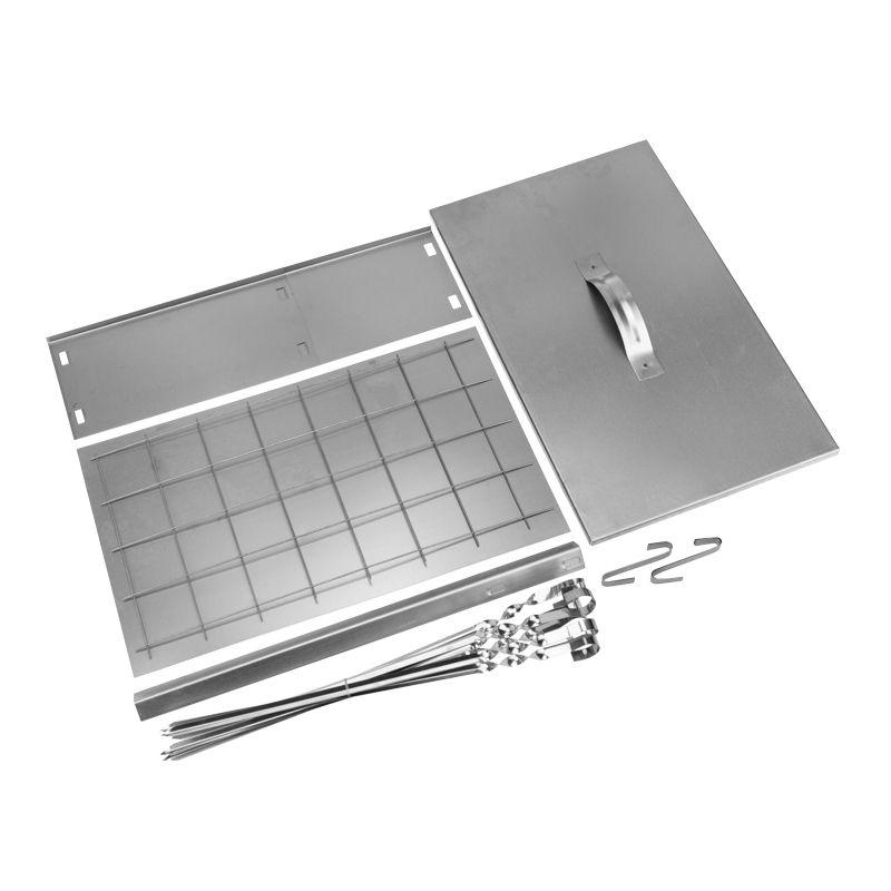  Мангал-коптильня "ЭКОНОМ" сборная с шестью шампурами в наборе (6х410мм) в гофрокартонной коробке СОКОЛ 62-0012 фото в каталоге от BTSprom.by