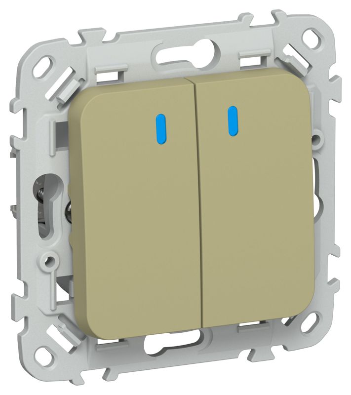 выключатель проходной 2-кл. сп flite вс62-1-1-фло 10а с индикацией механизм олив. iek fi-v22-1-10-1-k26 от BTSprom.by
