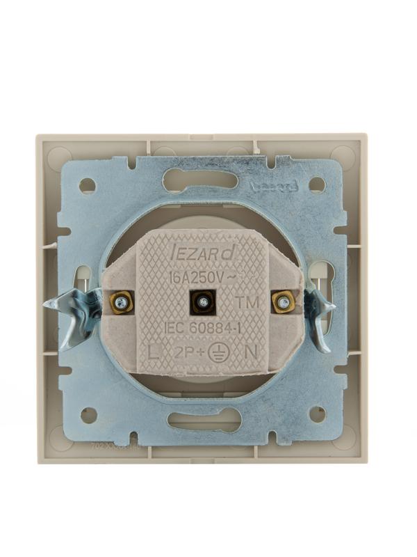  Розетка 1-м СП Deriy 16А IP20 без заземл. керамика крем. LEZARD 702-0303-121 фото в каталоге от BTSprom.by