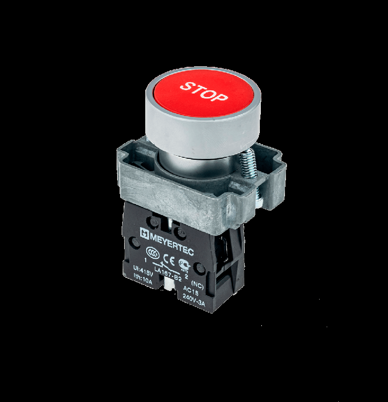 кнопка плоская с маркировкой красн. знак "stop" 1nc мет. mtb2-baz12434 овен 58169 от BTSprom.by