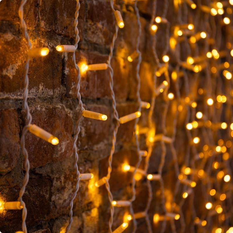 дождь (занавес) 2х3м, белый пвх, 760 led жёлтые от BTSprom.by