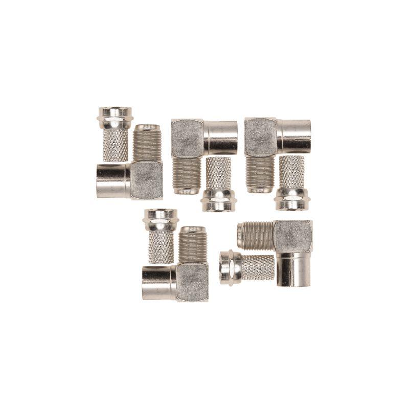  Набор разъемов антенных ТВ №12 (5 угловых переходников гнездо F - гнездо TV; 5 F-разъемов RG-6) (уп.5шт) PROCONNECT 05-4312-4-8 фото в каталоге от BTSprom.by