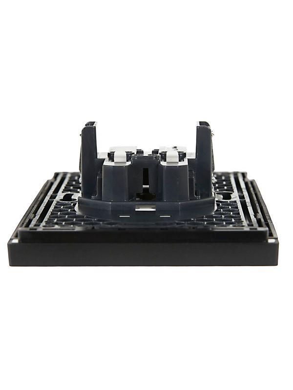  Розетка 2-м СП FORTE&PIANO FP126 10А без заземл. без защ. шторок безвинт. крепл. черн. IEK FP-R20-10-1-K02 фото в каталоге от BTSprom.by