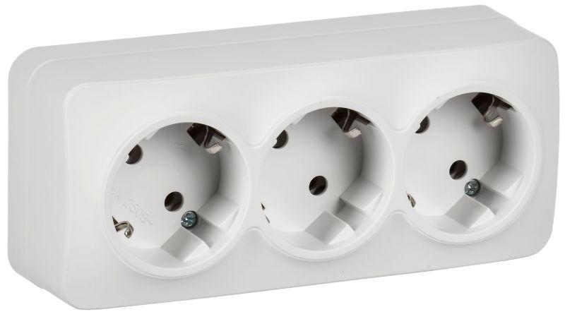 розетка 3-м оп glory рс23-3-хбм 16а с заземл. без защ. шторок бел. матов. iek erh31-k01m-16 от BTSprom.by