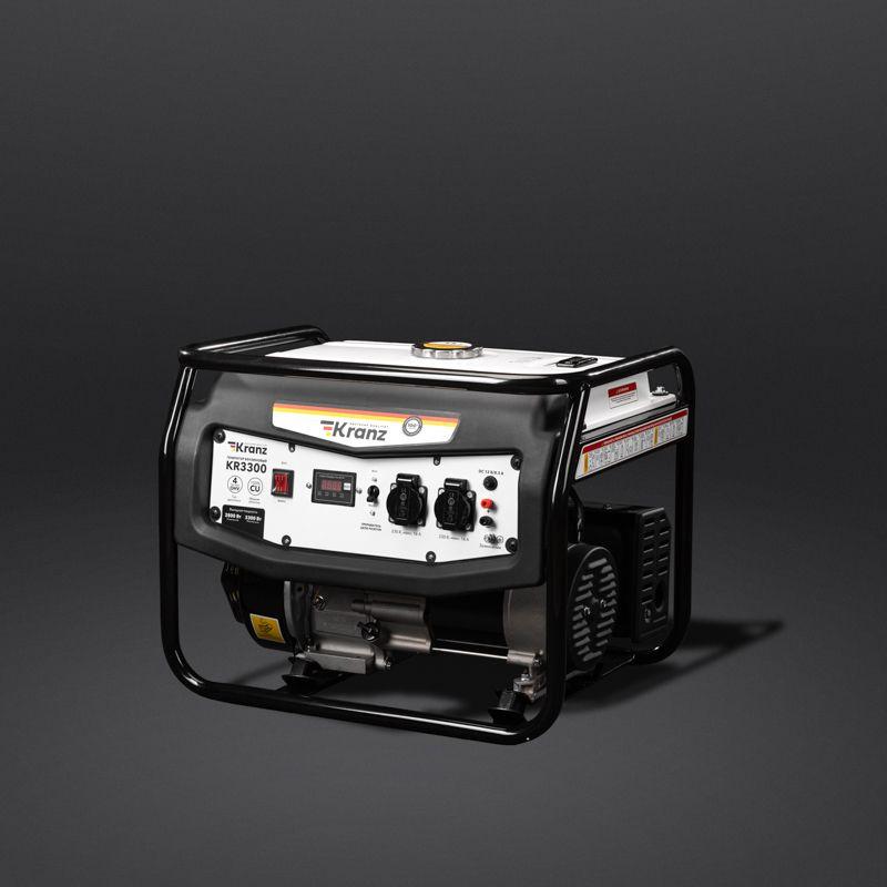  Генератор бензиновый KR3300 3.3кВт 230В 15л ручной стартер KRANZ KR-16-1133 фото в каталоге от BTSprom.by