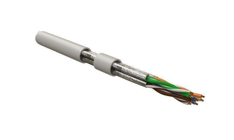 кабель витая пара u/ftp кат.6 4 пары 26 awg мж patch кажд. пара в фольге lszh uftp4-c6-p26-in-lszh-gy-100 сер. (уп.100м) hyperline 243627 от BTSprom.by