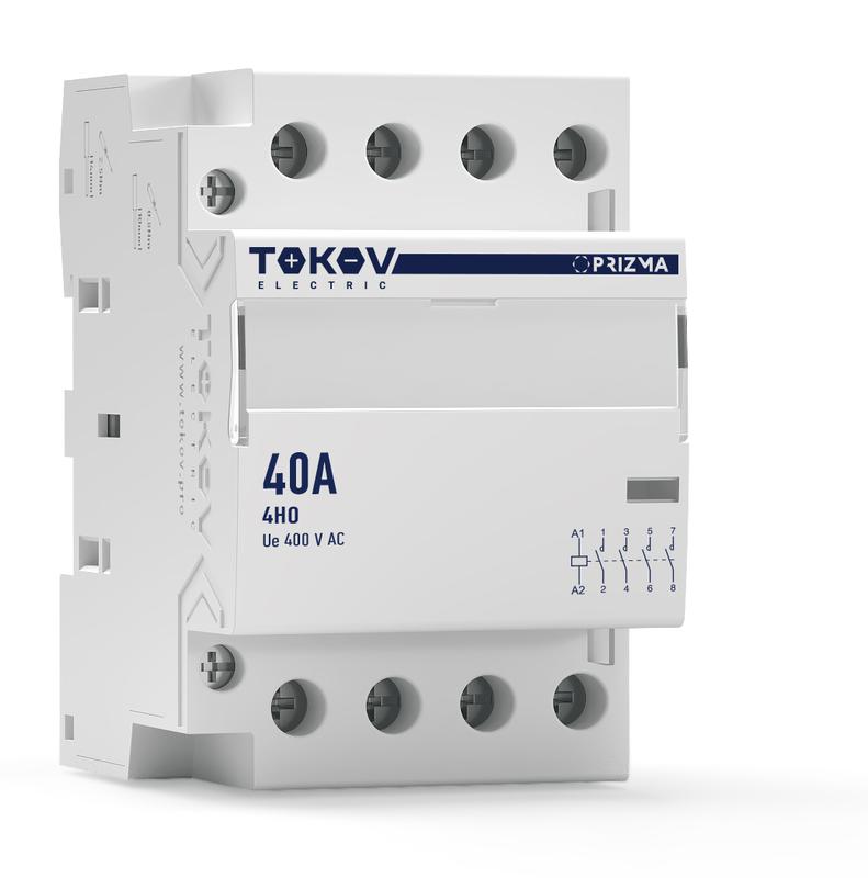 контактор модульный 54мм 40а 230в ас 4но prizma tokov electric tke-pz-mc-3-40-230-40 от BTSprom.by
