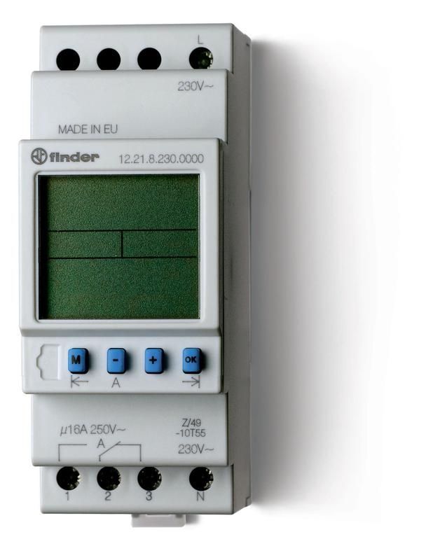 реле времени цифровое недельное 16а 230в ac 1co 35.8мм ip20 монтаж на рейку 35мм finder 122182300000 от BTSprom.by