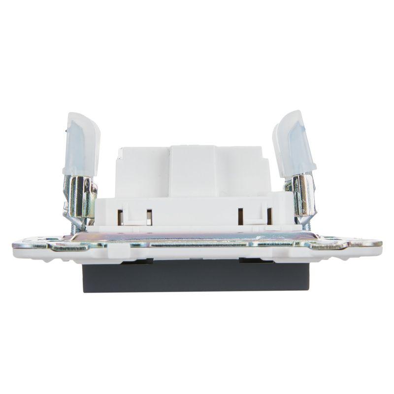  Розетка SKANDY 10А без заземл. без защ. шторок SK-R02G графит IEK SK-R10-10-K53 фото в каталоге от BTSprom.by