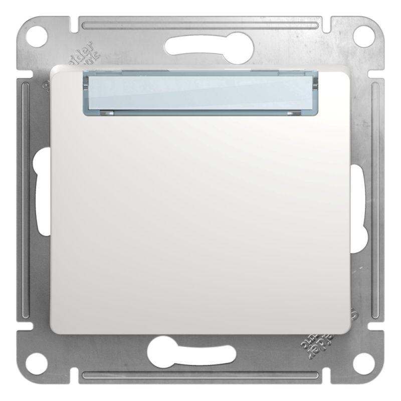 механизм кнопки нажимной 1-кл. сп glossa 10а ip20 (сх. 1) с табличкой бел. sche gsl000119 от BTSprom.by