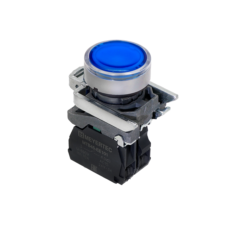 кнопка с подсветкой 1no 220в ac/dc ip65 металл mtb4-bw36713 син. овен 137163 от BTSprom.by