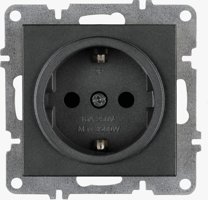 розетка 1-м с заземл. механизм lavin/karen графит arvia 50 04 2000 217 от BTSprom.by