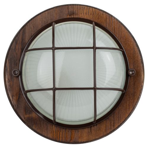  Светильник "Кантри" НБО 03-60-022 max 60Вт E27 IP54 D220 круг дерево/стекло решетка клен ЭРА Б0048416 фото в каталоге от BTSprom.by