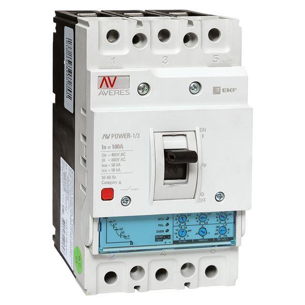 выключатель автоматический 3п 100а 50ка av power-1/3 etu2.0 averes ekf mccb-13-100-2.0-av от BTSprom.by