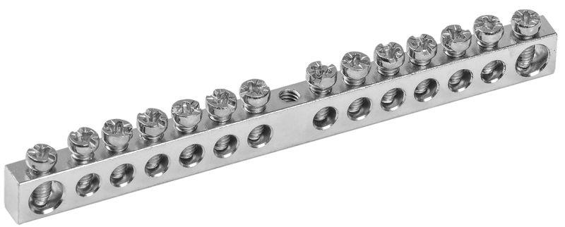 шина pen "земля-ноль" 6х9мм 14/1 ni (14групп/крепеж по центру) iek ynn10-14-100-n от BTSprom.by