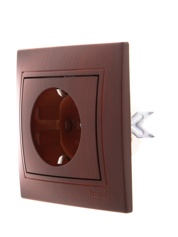  Розетка 1-м СП Mira 16А IP20 с заземл. керамика вишня LEZARD 701-0601-122 фото в каталоге от BTSprom.by