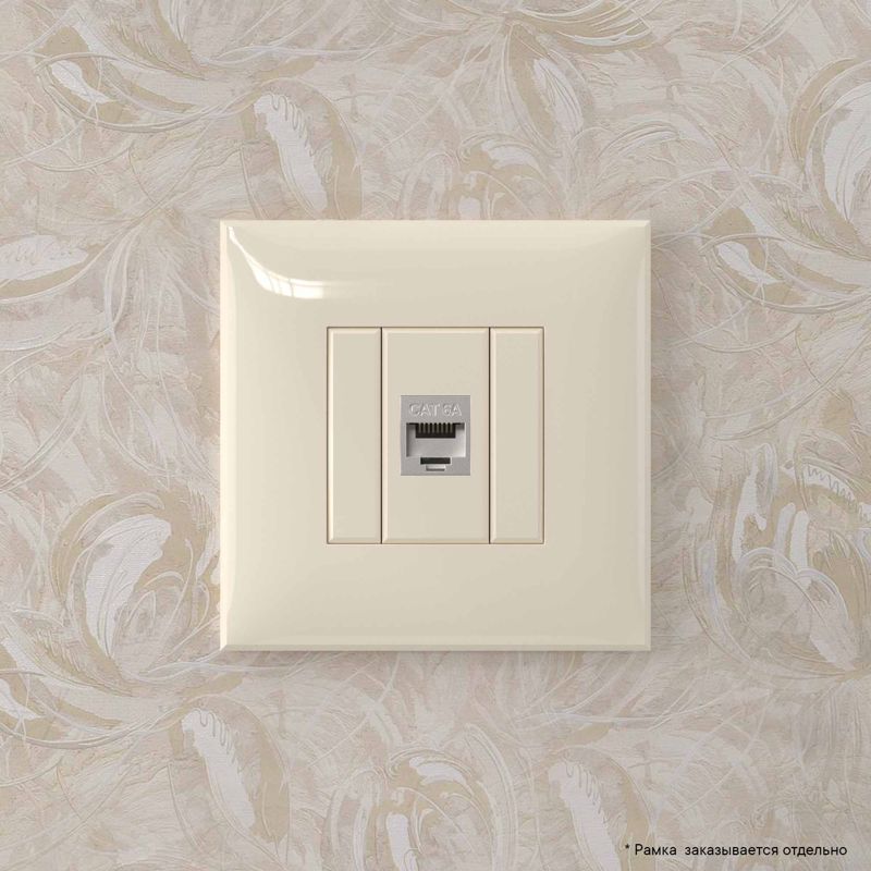  Розетка компьютерная 1-м СП Avanti "Ванильная дымка" RJ45 кат.6A без шторок экранир. механизм DKC 4405773 фото в каталоге от BTSprom.by