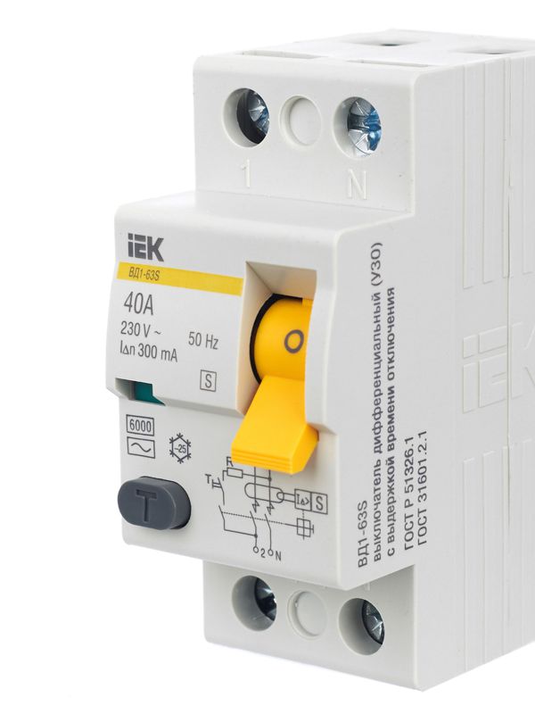  Выключатель дифференциального тока (УЗО) 2п 40А 300мА тип ACS ВД1-63S KARAT IEK MDV12-2-040-300 фото в каталоге от BTSprom.by